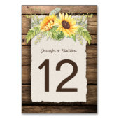 Rustieke Zonnebloemen Schuur Hout Deckle Edge Kaart (Achterkant)