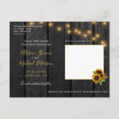 Rustieke zonnebloemen schuur hout save the date br aankondigingskaart (Achterkant)