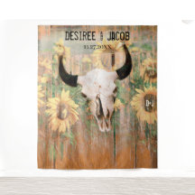 Rustieke zonnebloemen Stierenskelet Western Photob