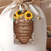 Rustieke Zonnebloemen String Lights Baby Vrijgezel Cadeaulabel