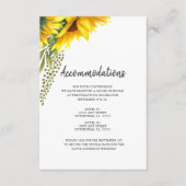 Rustieke zonnebloemen | Trouwaccommodaties Informatiekaartje (Voorkant)