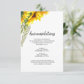 Rustieke zonnebloemen | Trouwaccommodaties Informatiekaartje (Staand voorkant)