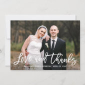 Rustieke zonnebloemen trouwfoto dank u bedankkaart (Voorkant)