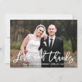 Rustieke zonnebloemen trouwfoto dank u bedankkaart