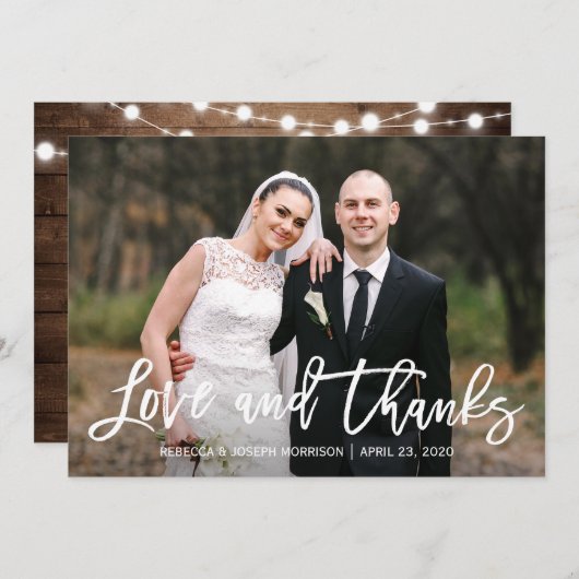 Rustieke zonnebloemen trouwfoto dank u bedankkaart (Voorkant / Achterkant)