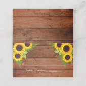 Rustieke Zonnebloemen Varen Trouwplaats Kaart Plaatskaartje (Buitenkant ongevouwen)