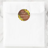 Rustieke Zonnebloemen Varen Trouwstickers Ronde Sticker (Tas)