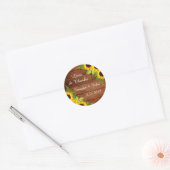 Rustieke Zonnebloemen Varen Trouwstickers Ronde Sticker (Envelop)