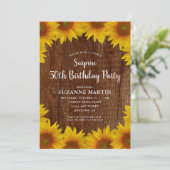 Rustieke zonnebloemen | Verrassing 50ste verjaarda Kaart (Staand voorkant)