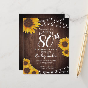 Rustieke Zonnebloemen Verrassing 80ste Verjaardag