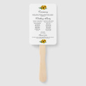 Rustieke zonnebloemen & vlinder bruiloft programma handwaaier (Achterkant)