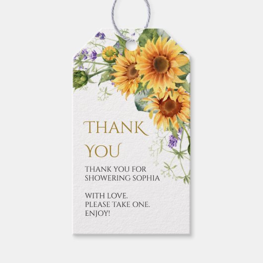 Rustieke Zonnebloemen Vrijgezellenfeest Cadeau Lab Cadeaulabel (Voorkant)