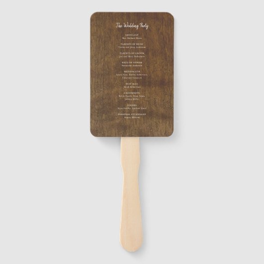 Rustieke zonnebloemen | Waterverf Trouwprogramma Handwaaier (Achterkant)