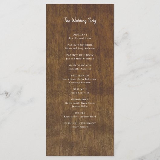 Rustieke zonnebloemen | Waterverf Trouwprogramma Programmakaart (Achterkant)