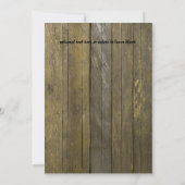 Rustieke Zonnebloemen Western Land Bruiloft Uitnod Kaart (Achterkant)