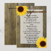 Rustieke Zonnebloemen Western Land Bruiloft Uitnod Kaart (Voorkant / Achterkant)