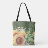 Rustieke zonnebloemen Wildbloemen | Aangepaste naa Tote Bag (Achterkant)