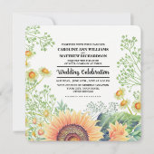 Rustieke Zonnebloemen Wildbloemen Waterverf Bruilo Kaart (Voorkant)