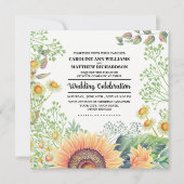 Rustieke Zonnebloemen Wilde Bloemen Bruiloft Kaart (Voorkant)