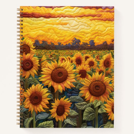 Rustieke zonnebloemen zonsopgang notitieboek (Voorkant)