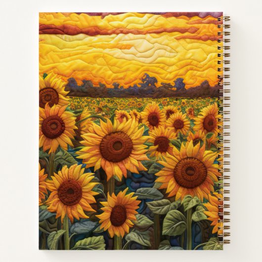 Rustieke zonnebloemen zonsopgang notitieboek (Achterkant)