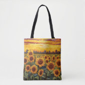 Rustieke zonnebloemen zonsopgang tote bag (Voorkant)