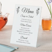 Rustieke Zonnebloemen Zwart Wit Bloemen Trouwmenu Reclamebord Met Voetstuk (Insitu)