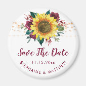 Rustieke Zonnebloemenlampen sparen de datum Magneet (Voorkant)