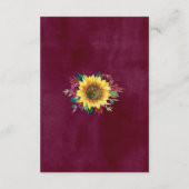 Rustieke Zonnebloemenverlichting Trouwaccommodatie Informatiekaartje (Achterkant)