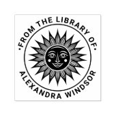 Rustieke zonnestralen met gezicht #2 Bibliotheek B Zelfinktende Stempel (Design)