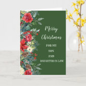 Rustieke Zoon & Dochter in de Wet Vrolijk Kerstfee Kaart (Gele Bloem)