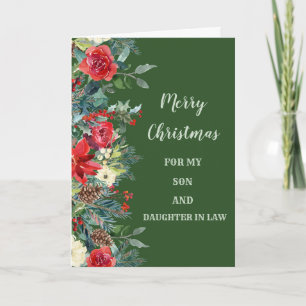 Rustieke Zoon & Dochter in de Wet Vrolijk Kerstfee Kaart