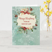 Rustieke Zoon in de Wet Vrolijk Kerstfeest Kaart (Gele Bloem)