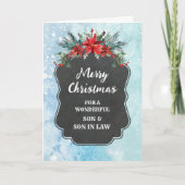 Rustieke Zoon & Zoon in Recht Vrolijk Kerstfeest Kaart (Voorkant)