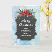 Rustieke Zoon & Zoon in Recht Vrolijk Kerstfeest Kaart (Gele Bloem)