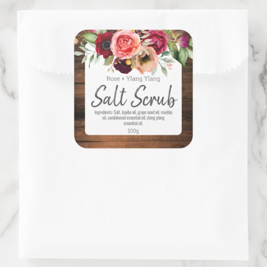 Rustieke zout scrub labels (Tas)