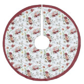 Rustieke Zuid-Waterverf Bloemen & Katoen Patroon Kerstboom Rok (Voorkant)
