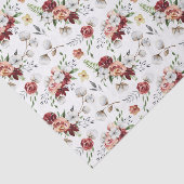 Rustieke Zuid-Waterverf Bloemen & Katoen Patroon Tissuepapier (Detail)