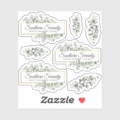 Rustieke Zuidelijke Aquarel Katoen 3-delig Logo Sticker (Vel)