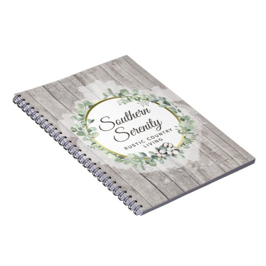 Rustieke Zuidelijke Aquarel Katoen & Botanisch Mot Notitieboek (Rechterzijde)