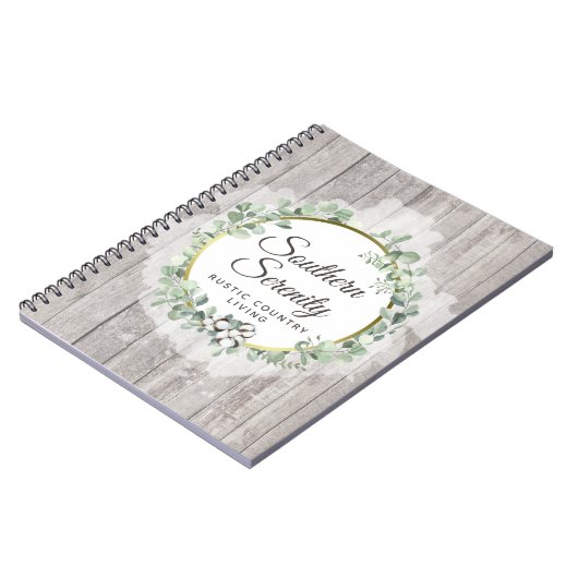 Rustieke Zuidelijke Aquarel Katoen & Botanisch Mot Notitieboek (Linkerzijde)