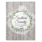 Rustieke Zuidelijke Aquarel Katoen & Botanisch Mot Notitieboek (Voorkant)