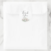 Rustieke Zuidelijke Katoen Bloemen Groen Dank u Ronde Sticker (Tas)