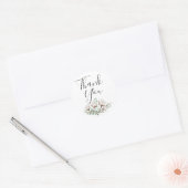 Rustieke Zuidelijke Katoen Bloemen Groen Dank u Ronde Sticker (Envelop)