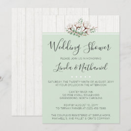 Rustieke zuidelijke katoen bruiloft douche uitnodi kaart