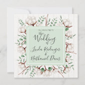 Rustieke Zuidelijke Katoen & Houten Uitnodiging va (Voorkant)