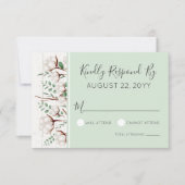 Rustieke Zuidelijke Katoen & Schuur Houten Bruilof RSVP Kaartje (Voorkant)