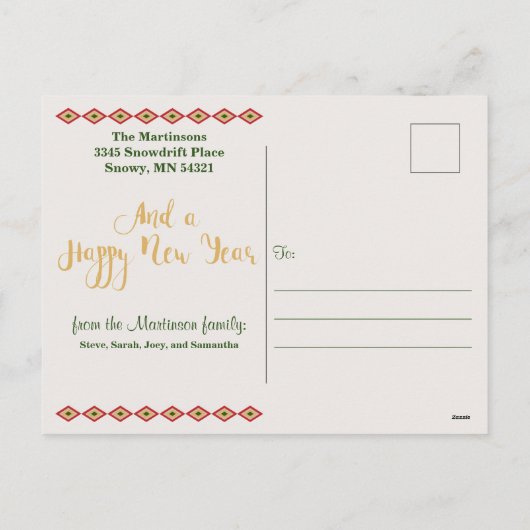 Rustieke Zuidwest Kerstmis Custom Vakantie Foto Feestdagenkaart (Achterkant)