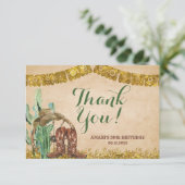 Rustieke Zuidwest Spaanse cowboy verjaardag Bedankkaart (Staand voorkant)
