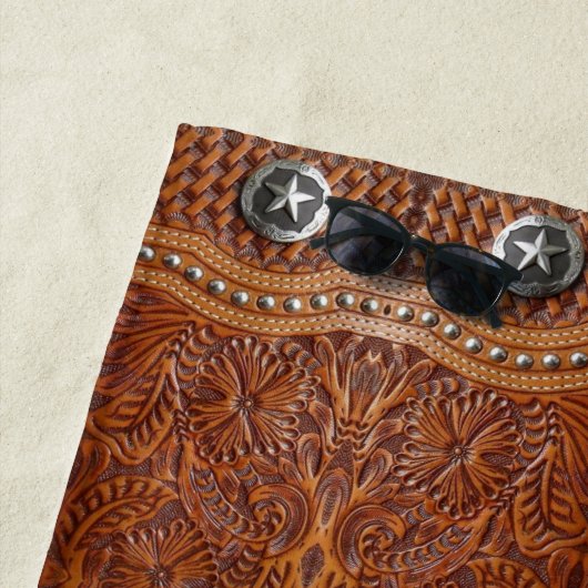 Rustieke Zuidwest Westerne Country Pattern Cowgirl Strandlaken (In situ)